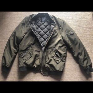 Zara army green bomber jacket